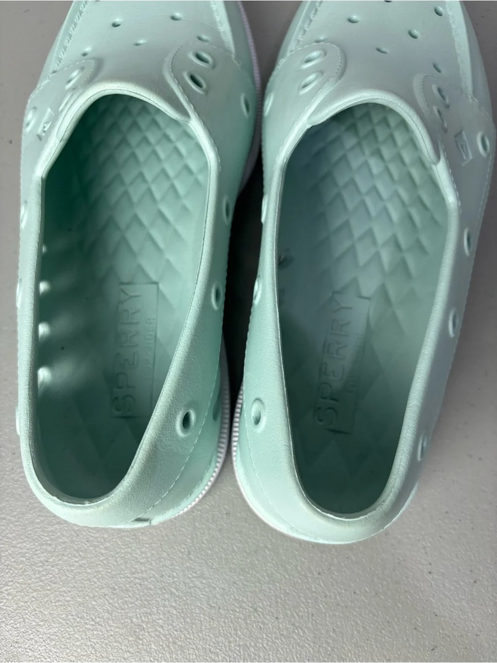 Sperry Original Float Boat Shoes Seafoam Green/Blue Men's 7 Rubber Slip On